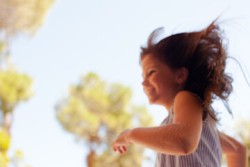 Girl playing outdoors