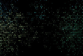 Dark green, yellow vector background with cards signs.