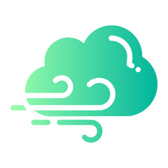 wind cloud gradient icon