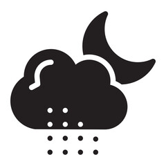 night rain glyph icon