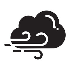 wind cloud glyph icon