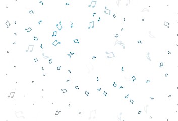 Light BLUE vector backdrop with music notes.