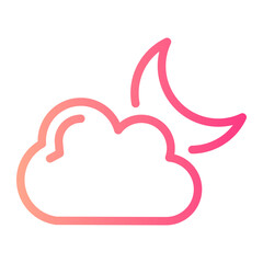 cloudy night gradient icon