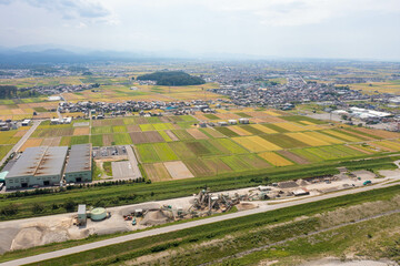石川県能美市の自然の風景をドローンで撮影した空撮写真 Aerial photos of natural scenery in Nomi City, Ishikawa Prefecture, taken with a drone. 