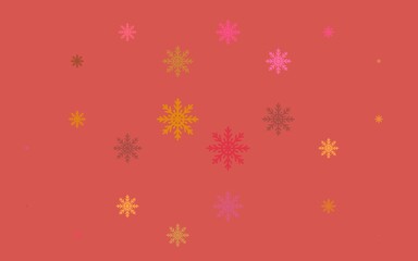 Obraz na płótnie Canvas Light Red, Yellow vector background with xmas snowflakes.