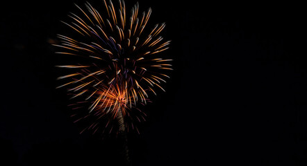 A Fireworks Display on a Beautiful Night Full of Color and multiple Explosions