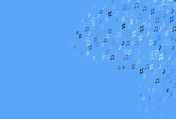 Light BLUE vector pattern with music elements.