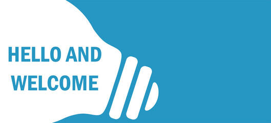 Hello And Welcome in lamp background illustration