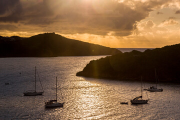 Ocean and mountain view landscapes in Saint Thomas, Virgin Islands