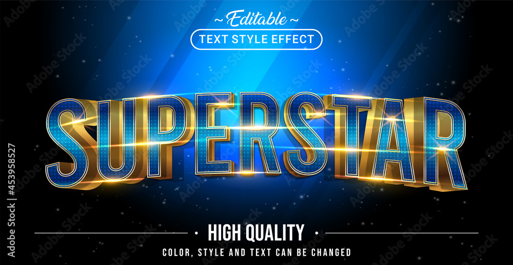 Poster Editable text style effect - Superstar text style theme.