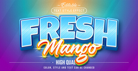 Editable text style effect - Fresh Mango text style theme.