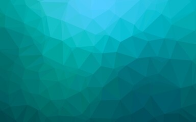 Light BLUE vector shining triangular template.