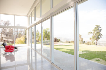 Chairs and table on modern porch