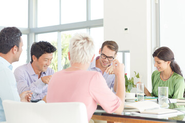 Business people talking in meeting