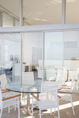 Glass table and chairs in modern office
