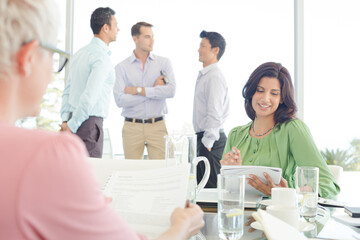 Business people talking in meeting