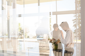 Business people talking in office