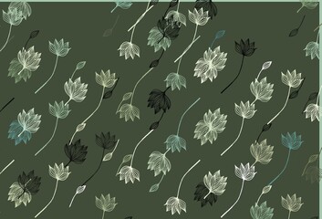 Light Green vector doodle background.