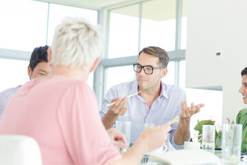 Fototapeta premium Business people talking in meeting