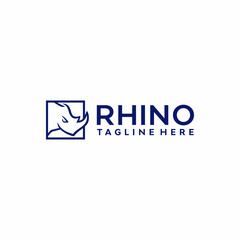 Head Rhino Logo Design Vector