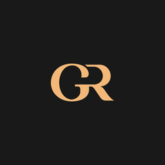 luxury letter GR logo design vector - obrazy, fototapety, plakaty