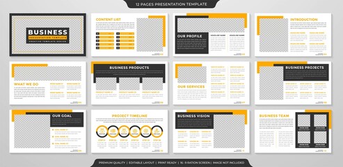 business presentation layout template with modern and clean style use for corporate infographic and business profile 