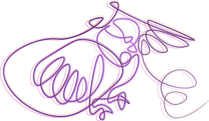 illustration of a bird one line