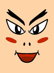 cute face man cartoon background