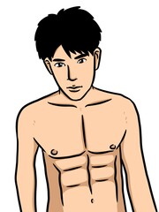 Fototapeta premium cute man cartoon on white background