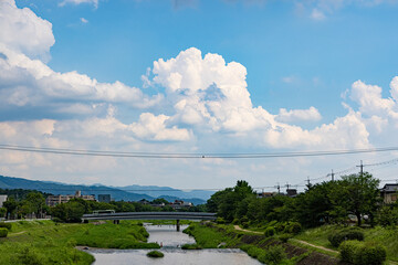 Fototapeta na wymiar 川と雲