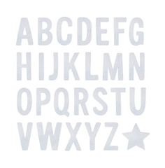English alphabet with big light gray letters. Hand painted water color sketchy drawing on white background, isolated elements for design decoration, modern poster, banner, header, stickers, print.