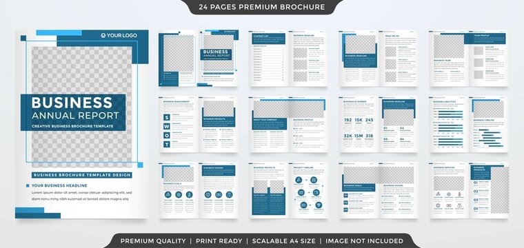 a4 business brochure layout with simple style use for corporate annual report and proposal