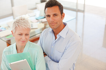 Fototapeta premium Business people smiling in office