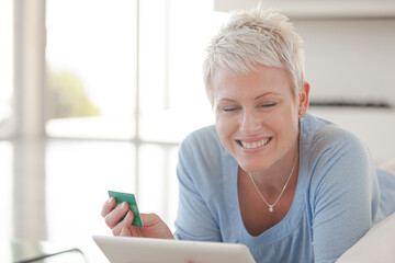 Businesswoman using tablet computer