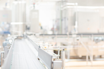 Close up of conveyor belt in factory