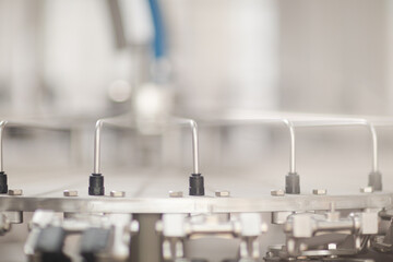 Close up of conveyor belt in factory