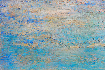 Blue and gold abstraction with texture, close-up.