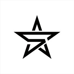 creative simple logo design letter S star