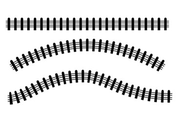 Simple Vector Icon Style Set 3 wood Gate, Isolated on White

