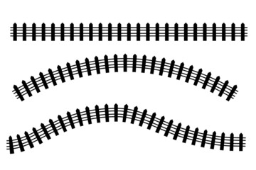 Simple Vector Icon Style Set 3 wood Gate, Isolated on White

