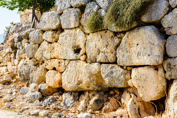 Old ruins at the summit of Chalish mountain near city Kemer. Antalya province, Turkey