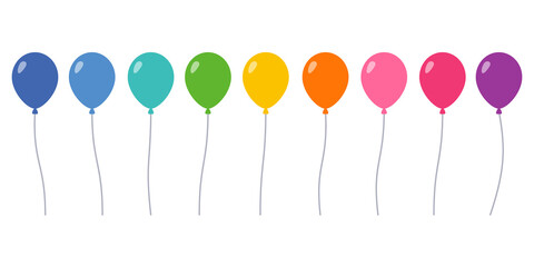 風船バルーンカラフルかわいいベクターアイコンイラスト素材セット © and4me