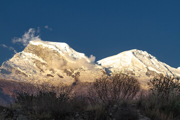 snow covered mountains