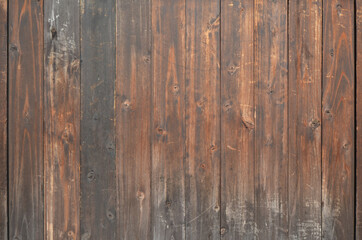Old brown wood plank texture background. Vintage wooden wall backdrop.