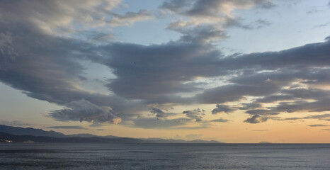 Sunrise over the coast of Alushta