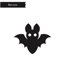 Monotone cute simple bat icon