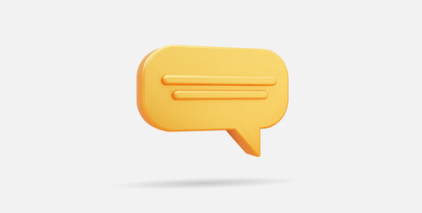 3D Realistic gold chat icon design or online message vector illustration