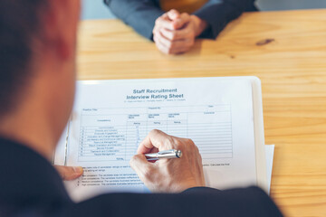 Job HR applicants having an interview with Human resource manager jobs interviewing with confident...