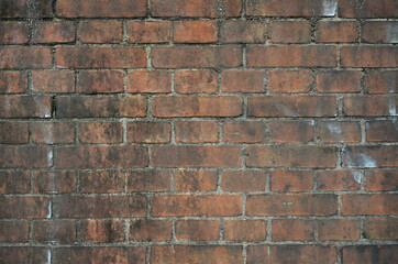Grunge brick wall background. Reddish brown old brick wall texture backdrop.