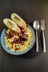 scrambled eggs on toast